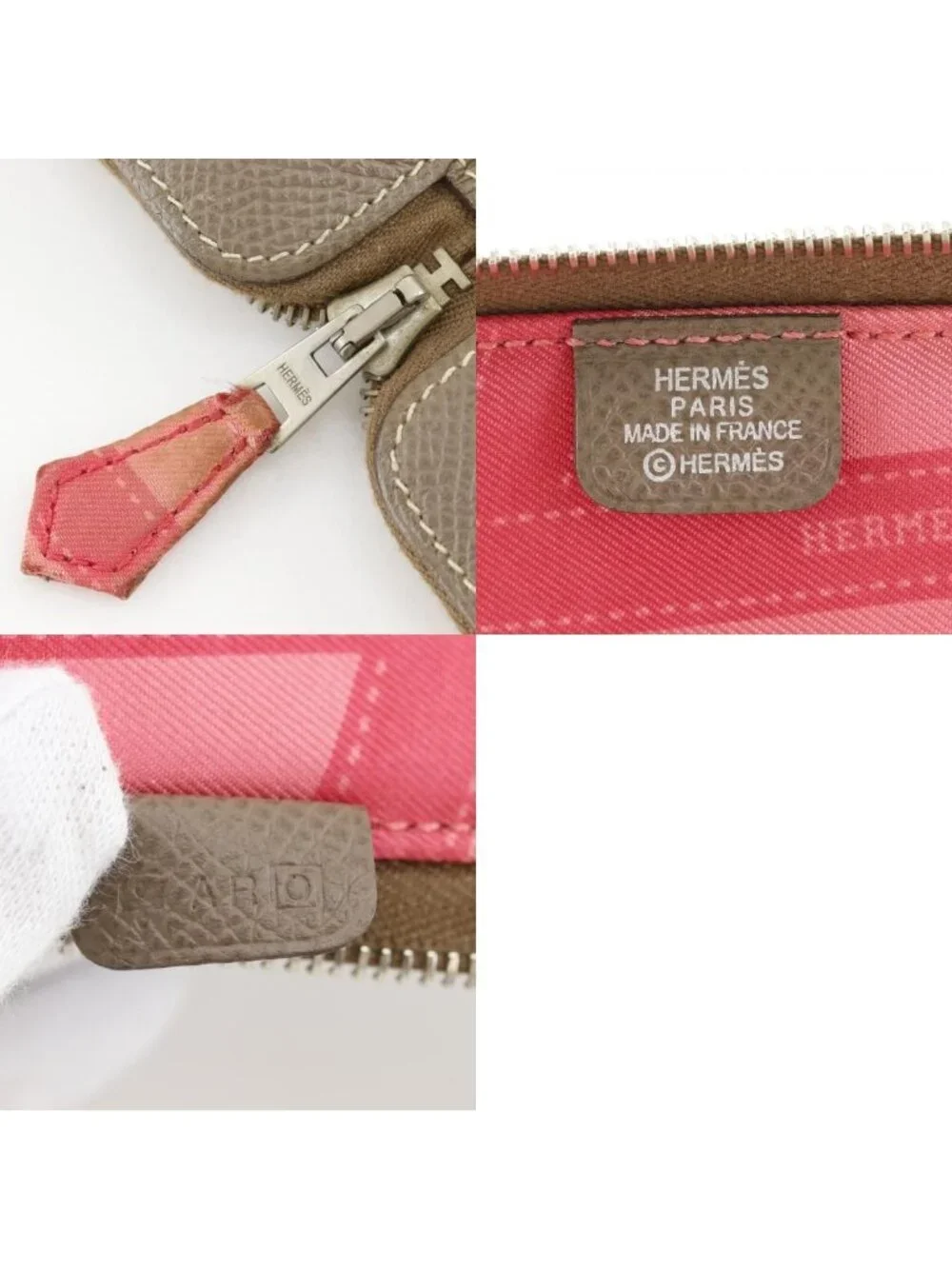 Hermes Silki Daily GM Veau Epsom Etoupe Gray Pink Notebook Cover Agenda